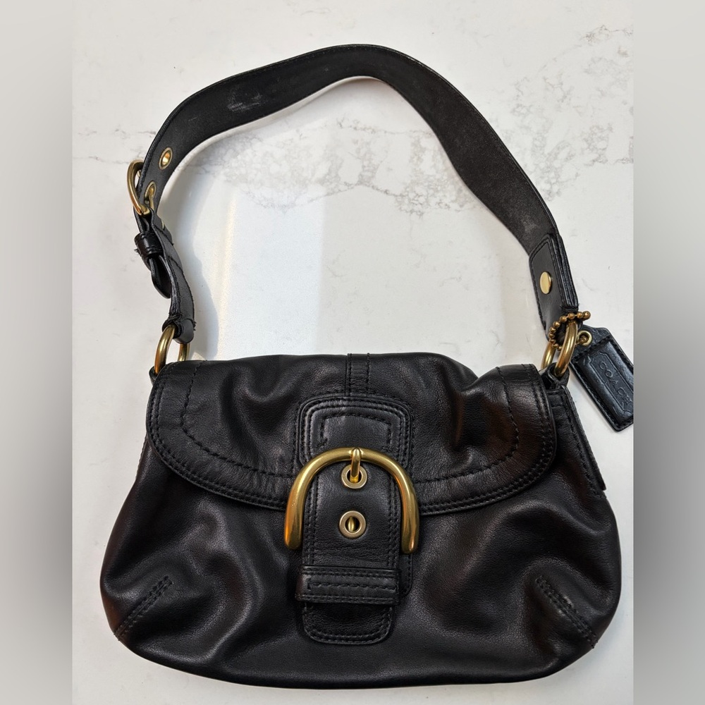 Coach Black Leather Shoulder Bag